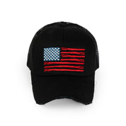 Distressed American Flag - Black
